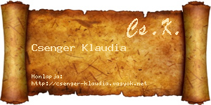 Csenger Klaudia névjegykártya