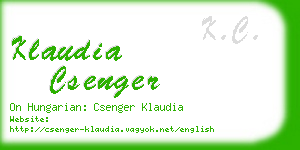 klaudia csenger business card